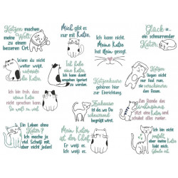 Stickserie - Sprüche Katze Vol. 2